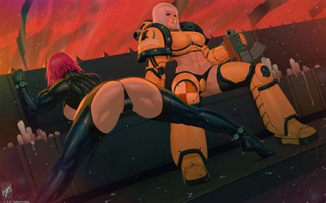 Rule 34 2girls Adeptus Astartes Big Breasts Blindfold Bolter Bondage Breasts Defeated Female