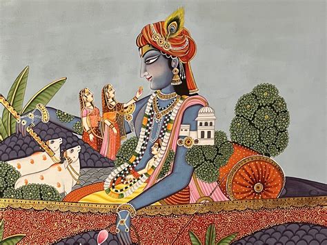 Almighty Krishna With Gopis Pichhwai Art Exotic India Art