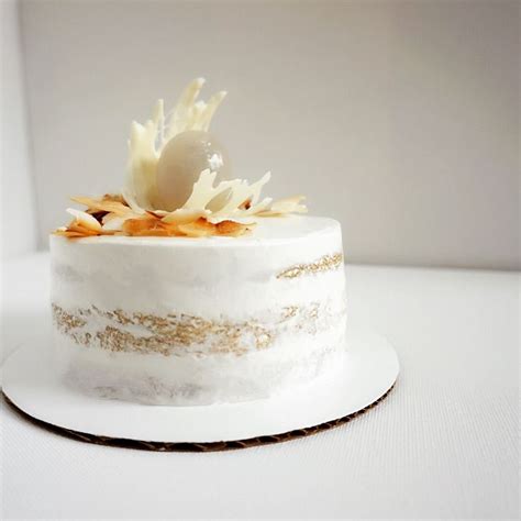 Coconut Lychee Half Naked Cake