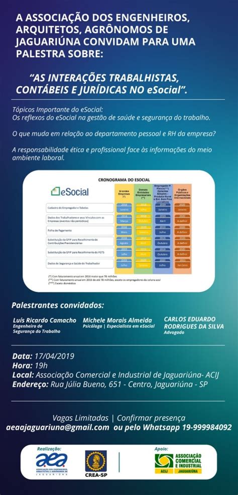 AS INTERAÇÕES TRABALHISTAS E JURÍDICAS NO eSOCIAL em Jaguariúna Sympla