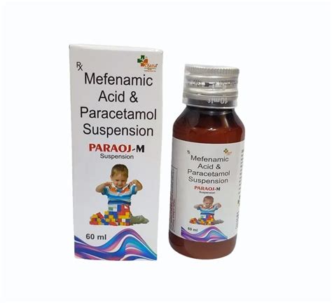 Syrup Paracetamol Mefenamic Acid Suspension Packaging Type Bottle