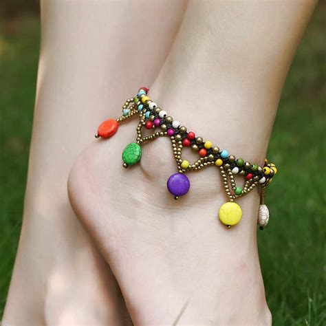 Boho anklets india natural stone