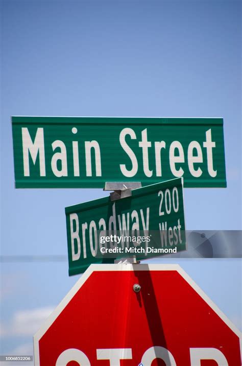 Main Street And Stop Signs Photo Getty Images