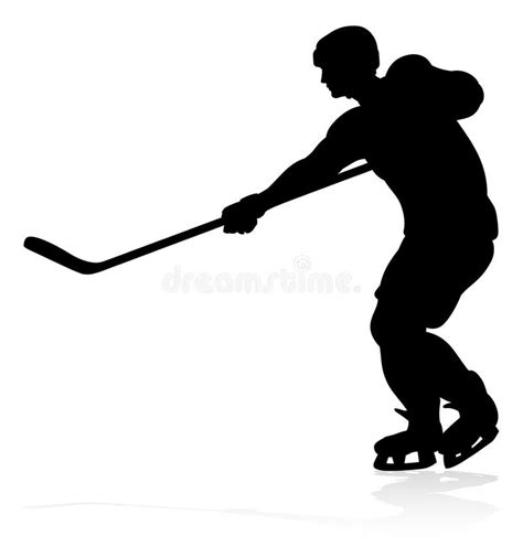 Schattenbild Eis Hockey Spieler Vektor Abbildung Illustration Von