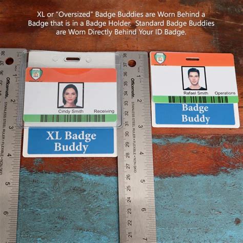 Custom Badge Buddy Xl Oversized Horizontal Printed Badge Cards