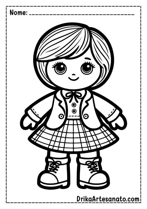 Desenho Para Pintar De Boneca - 10
