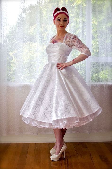 1950s Rockabilly Wedding Dress Clarissa With Lace Etsy Rockabilly