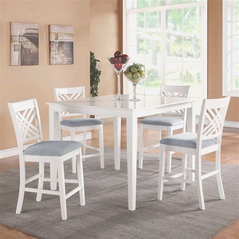 White Kitchen Table Set : Willow Distressed White Rectangular Counter Height Dining Table From ...