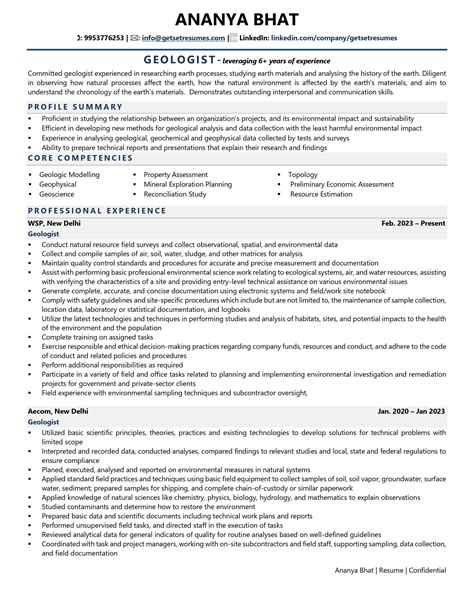 Geologist Resume Examples And Template With Job Winning Tips