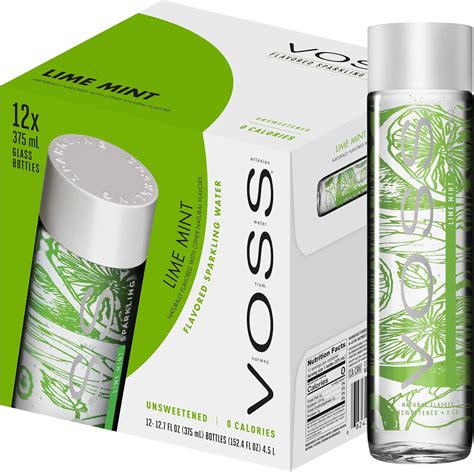 Voss Lime And Mint Sparkling Water Green 375 Ml Pack Of 12 Amazon