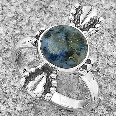 Natural Dumortierite Quartz Sterling Silver Ring S Jewelry R