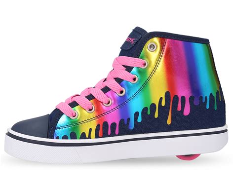 Heelys Girls' Veloz High-Top Skate Shoes - Denim/Rainbow Drip | Catch.co.nz