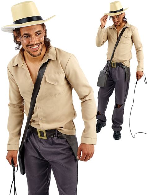 Details About Mens Safari Adventurer Costume Adults Explorer Fancy Dress Jungle Indiana Outfit