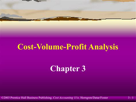 Cost Volume Profit Analysis Chapter 3