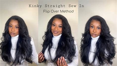 Flip Over Method Sew In W Kinky Straight Ft Curls Queen Youtube