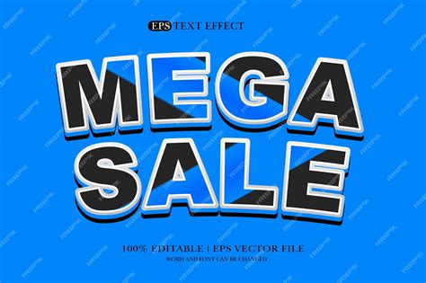 Premium Vector Mega Sale 3d Text Effect Styles Mockup Concept Black Text