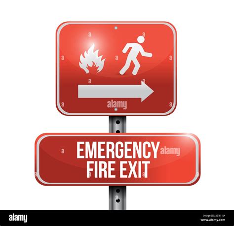 Fire exit sign red Stock Vector Images - Alamy