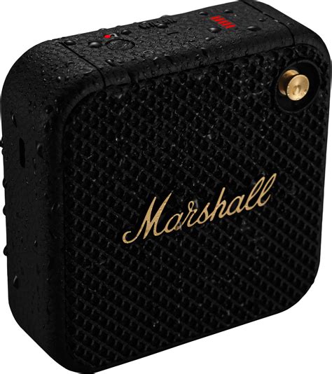 Marshall Willen Portable Bluetooth Speaker Black/Brass 1006059 - Best Buy