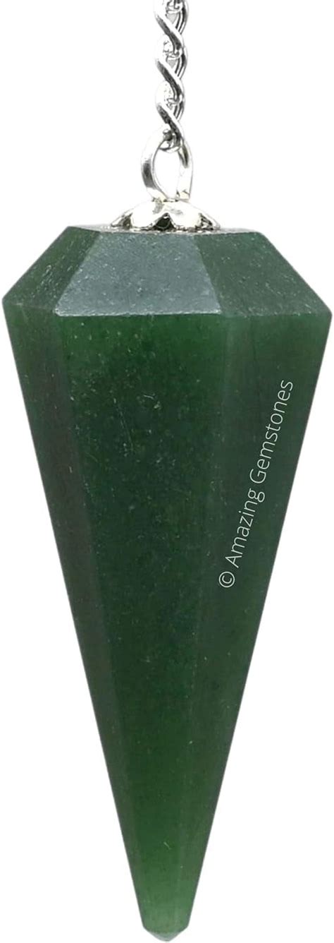 Dark Green Aventurine Crystal Pendulum Dowsing Reiki Hexagonal Points