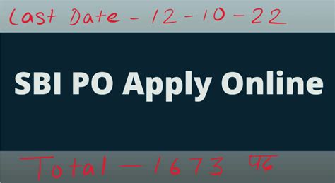 Sbi Po Apply Online 2022 Online Application Starts For 1673 Po Posts