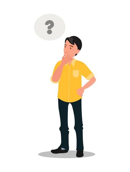 Man Thinking Question Mark Vector Illustration Cartoon Style — Stock Vector © Miss