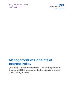 Management Of Conflicts Of Interest Gifts And Hospitality Policy Doc