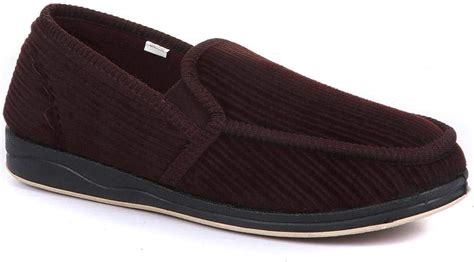 Pavers Mens Corduroy Slip On Slippers Antibacterial Permalose