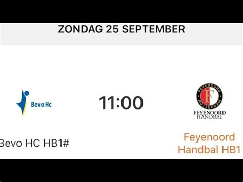 Feyenoord Handbal Bevo Hc Hb Youtube