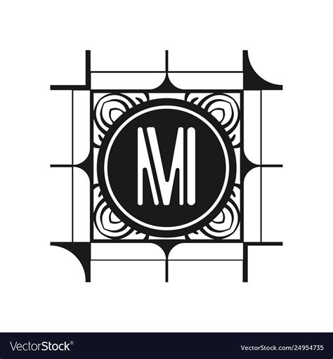 Art Deco Modern Monogram Royalty Free Vector Image