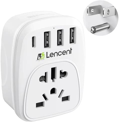 Lencent World To Us Plug Adapter With 3 Usb And Pd Charger Ports Type B European Eu Europeuk