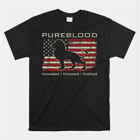 Pureblood Movement Pureblood Medical Freedom Lion Usa Flag Shirt