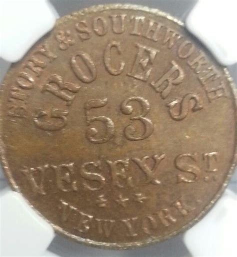 1863 Civil War Token New York City NY Storecard Obverse Story