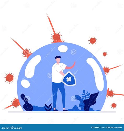 Immune System Concept Illustration With Shield Medical Shield