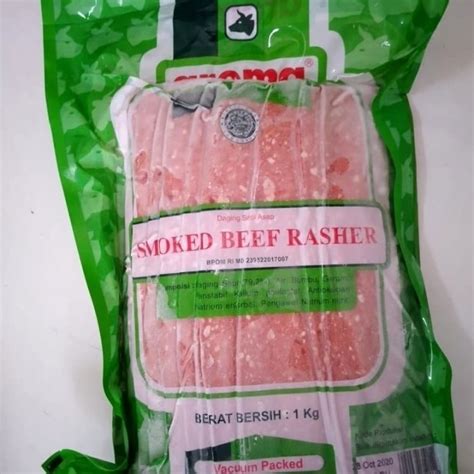 Jual Daging Asap Smoked Beef Rasher Aroma Kg Daging Sapi Asap