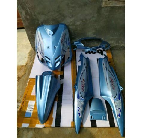 Full Body Halus Mio Sporty Biru Telor Asin Plus Striping Set Body Halus