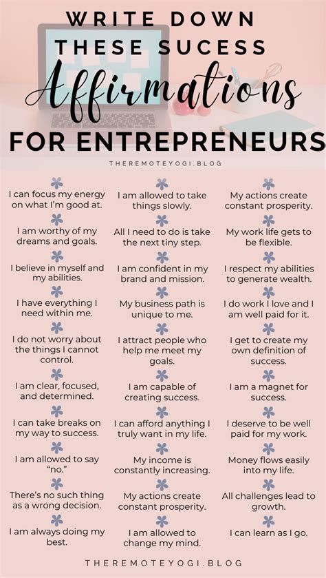 50 Affirmations For Entrepreneurs Artofit