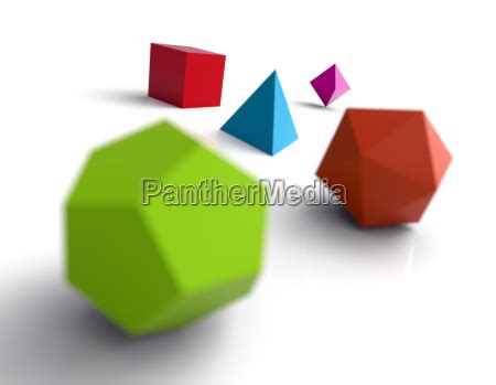 3D Platonische Körper bunte Mischung 02 Stock Photo 8578034