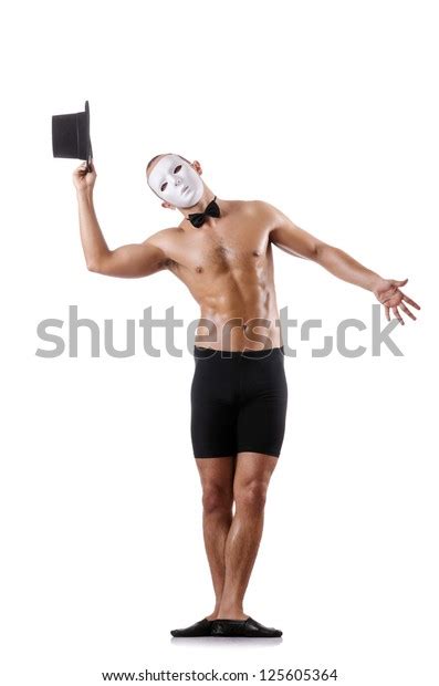 Naked Muscular Mime Isolated On White Stock Photo 125605364 Shutterstock