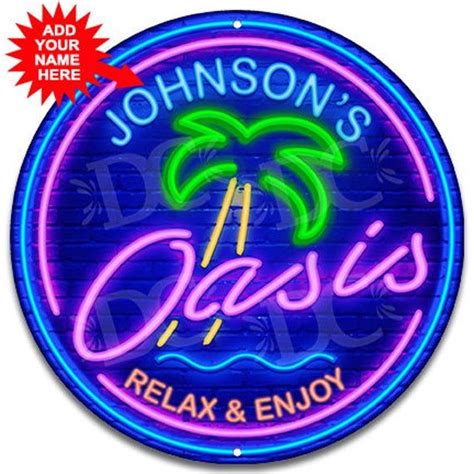 Tiki bar custom circle sign tiki idol sign tiki bar neon themed sign ...