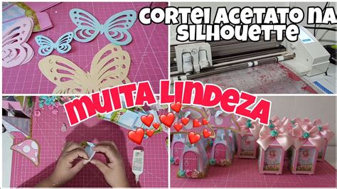 Fiz Borboletas Cortei Acetato Na Silhouette Fiz Caixinhas Jardim