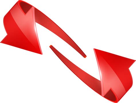 Red 3d Glossy Curve Arrows 11356549 Png