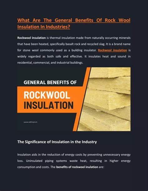 PPT - General Benefits of Rockwool Insulation In Industries PowerPoint ...