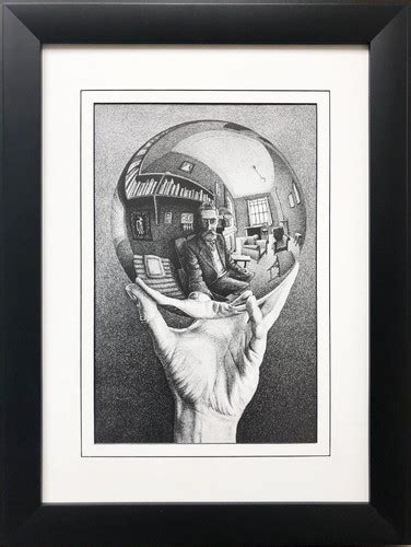 M.C.Escher "Hand With Reflecting Sphere" CUSTOM FRAMED Art | Marlin Art ...