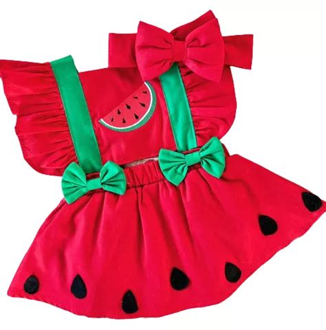 Roupa Bebê Frutas Frutinhas Melancia Mesversário Romper MercadoLivre