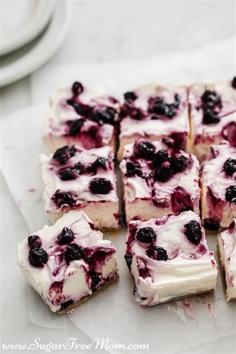 No Bake Keto Sugar Free Blueberry Cheesecake Bars Eat Healthy Sugar