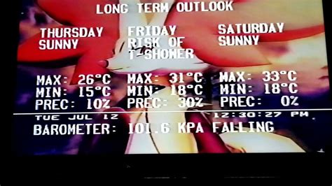 The Weather Network Saskatoon WeatherSTAR 3000 Local Forecast July 12