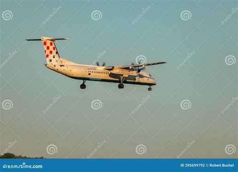 A Cqc Croatia Airlines De Havilland Canada Dash Airplane In