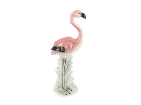 Vintage Flamingo Figurine Pink Flamingo Statue Ceramic Etsy