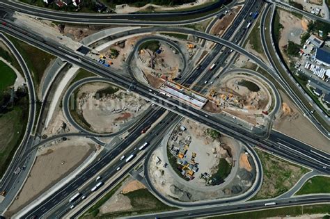 Erlangen Von Oben Baustelle An Der Verkehrsf Hrung Am Autobahnkreuz