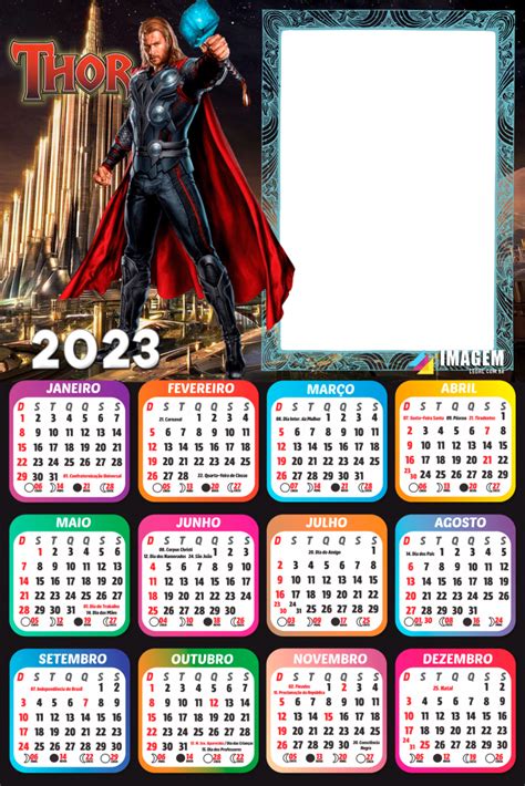 Moldura Png Para Fazer Montagem Calendário 2023 Thor Imagem Legal